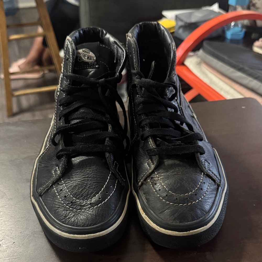 Vans Black Leather High-Tops